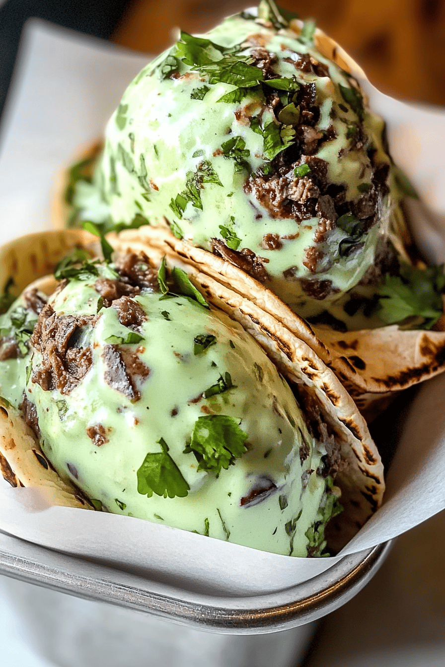 Birria tacos slice on plate showing perfect texture and swirl pattern