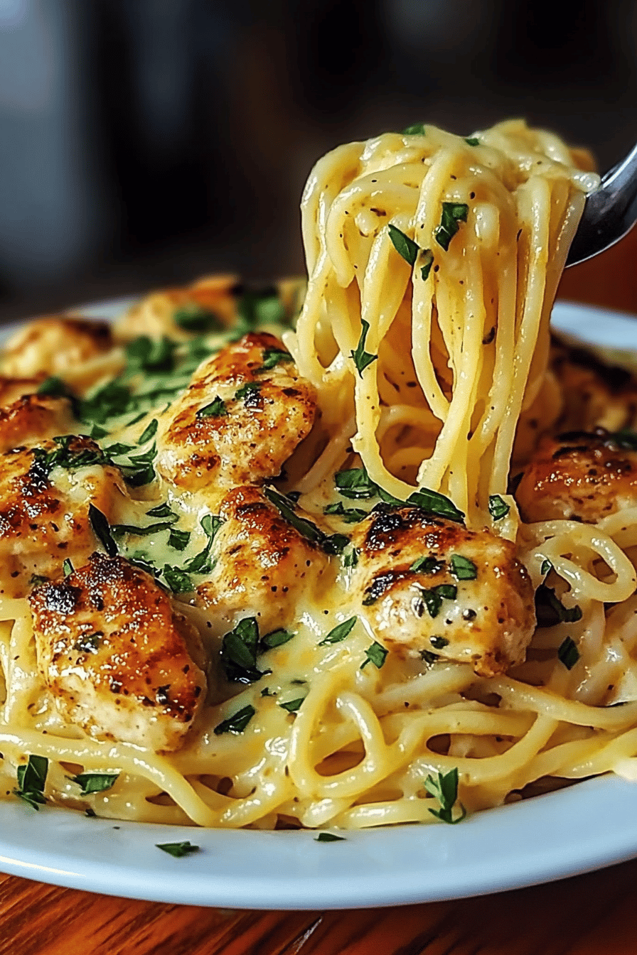 Cajun Chicken Spaghetti slice on plate showing perfect texture and swirl pattern