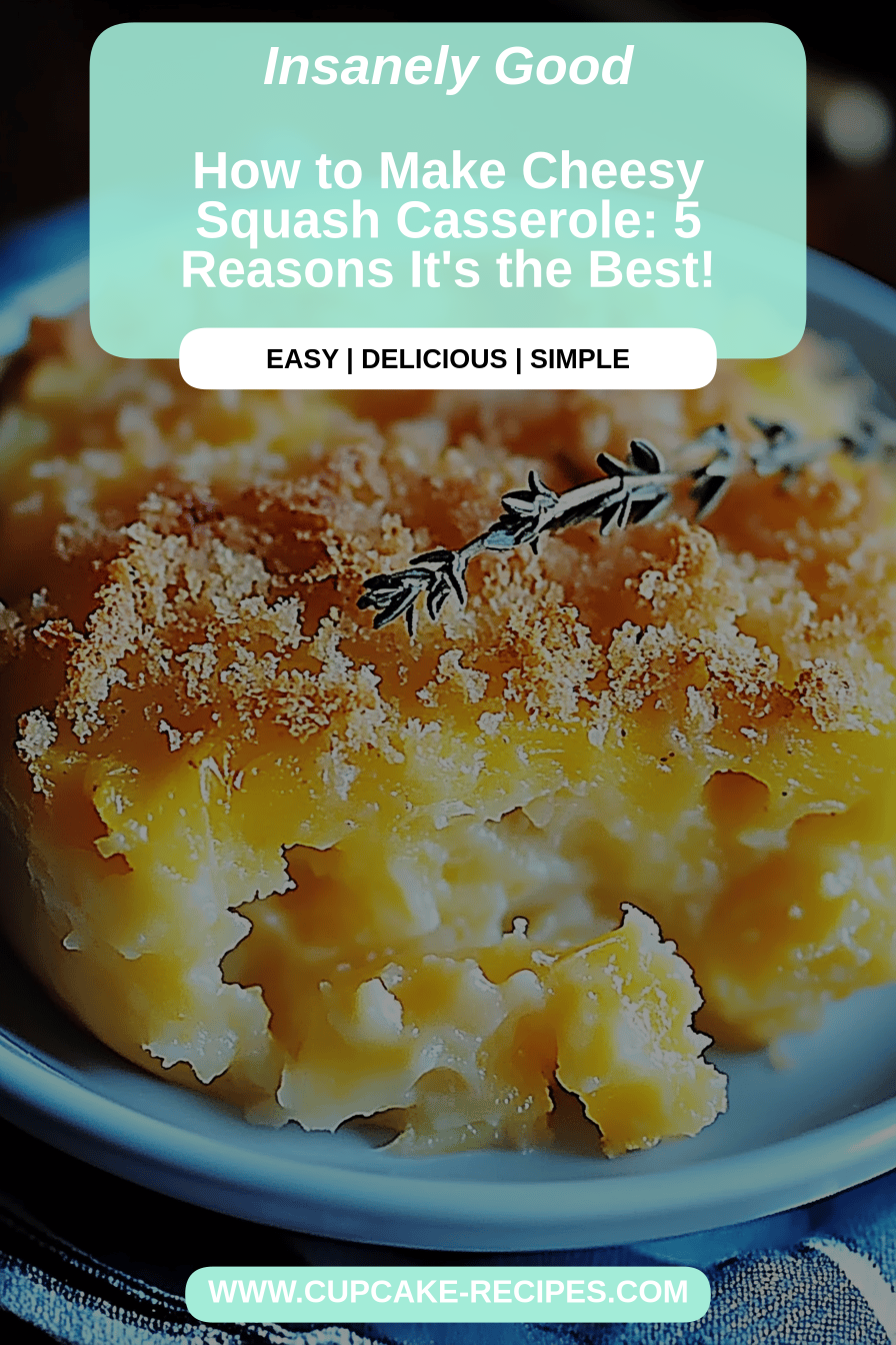 Cheesy squash casserole final dish beautifully presented and ready to serve