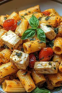 Cherry tomato chicken rigatoni