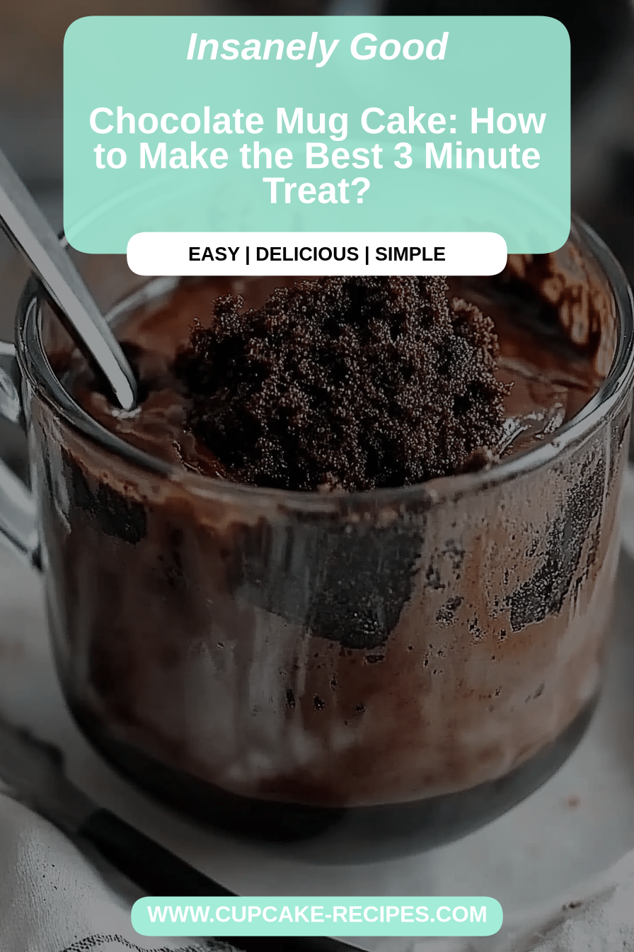 Chocolate mug cake final dish beautifully presented and ready to serve