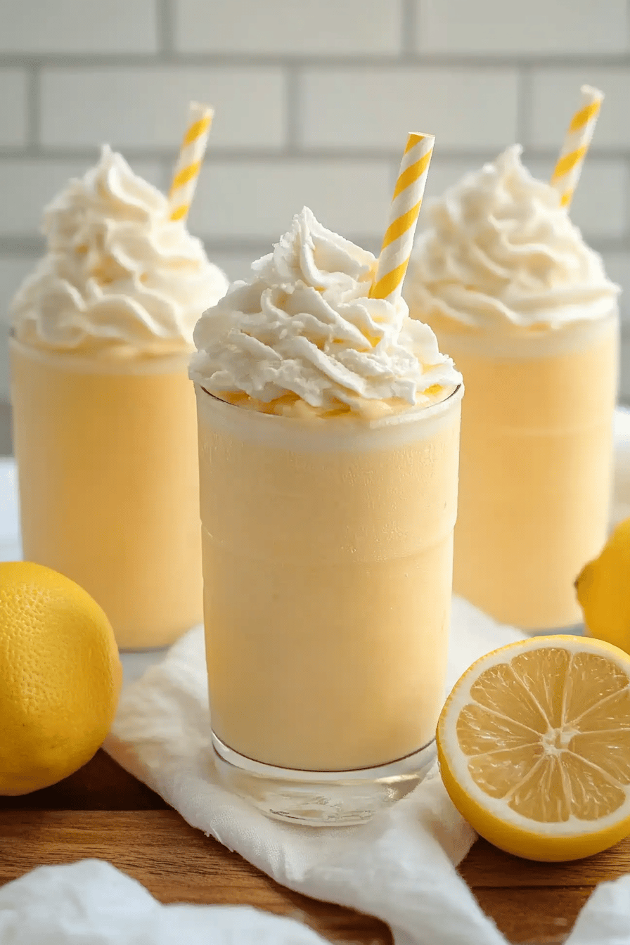 Frosted lemonade ingredients organized and measured on kitchen counter