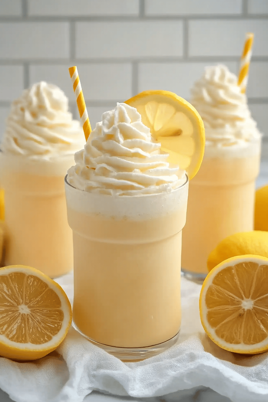 Frosted lemonade slice on plate showing perfect texture and swirl pattern