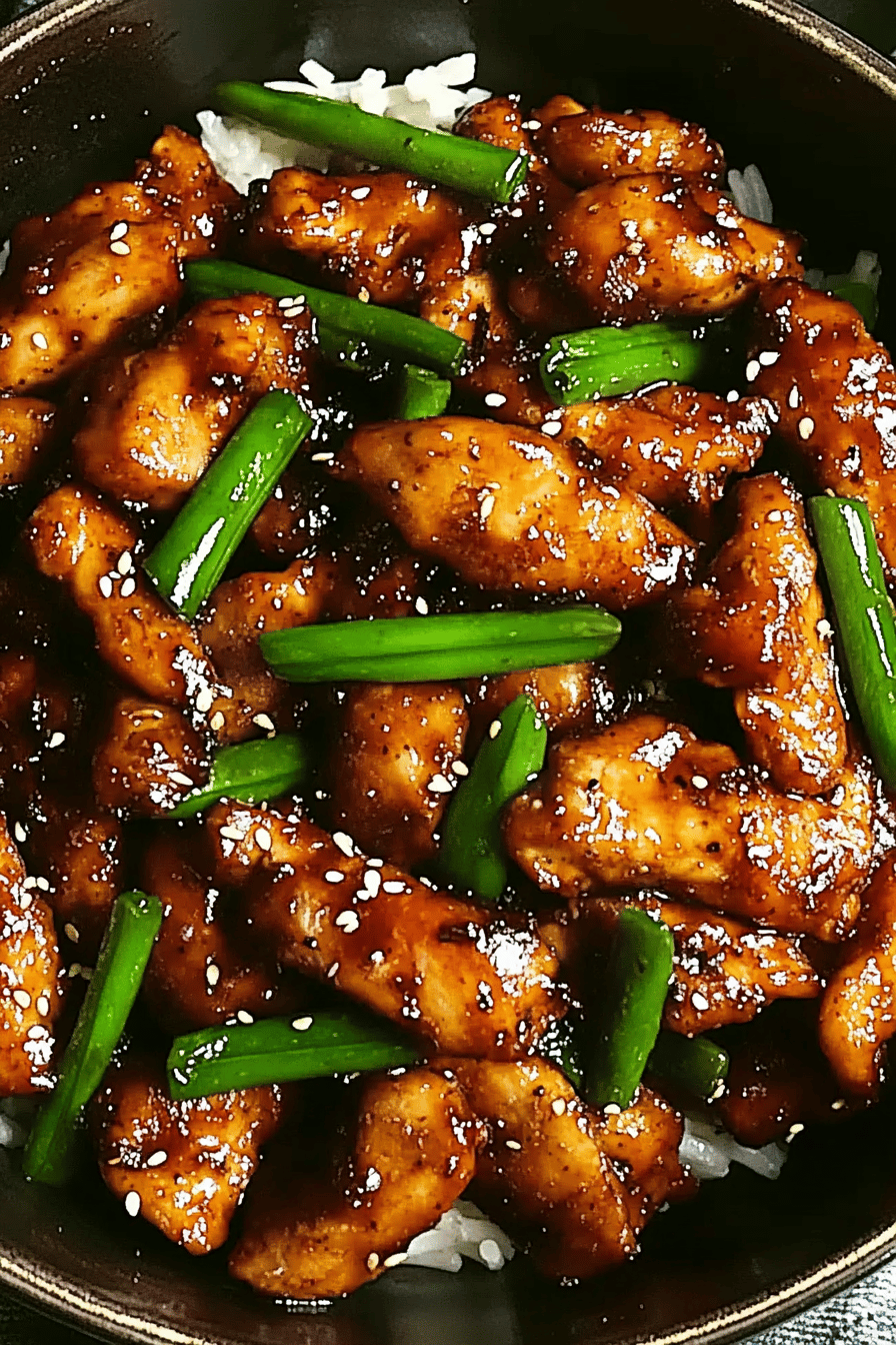 Mongolian Chicken ingredients organized and measured on kitchen counter