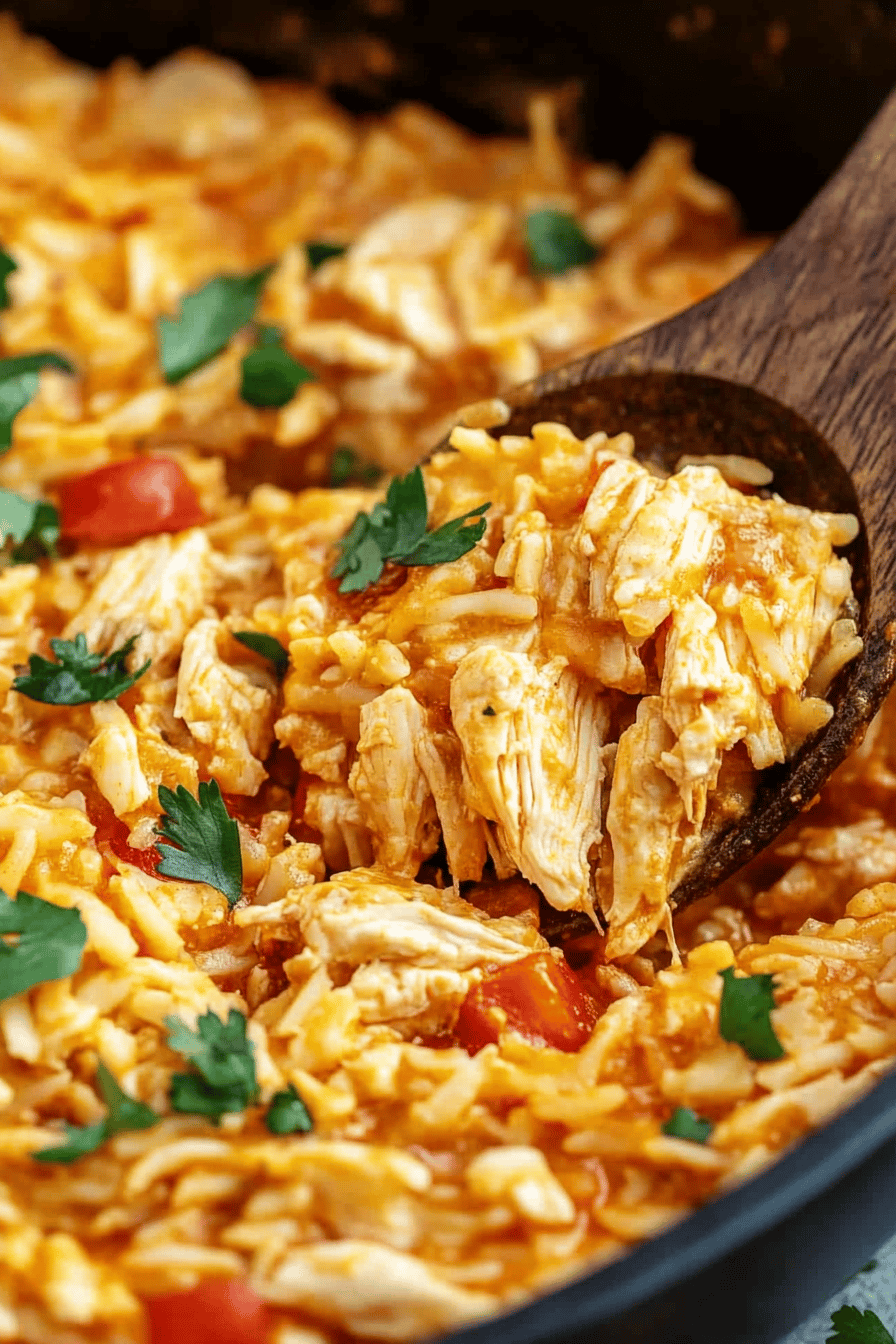 One-pot queso chicken ingredients organized and measured on kitchen counter