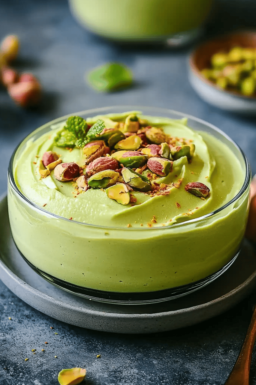 Pistachio cream recipe ingredients organized and measured on kitchen counter