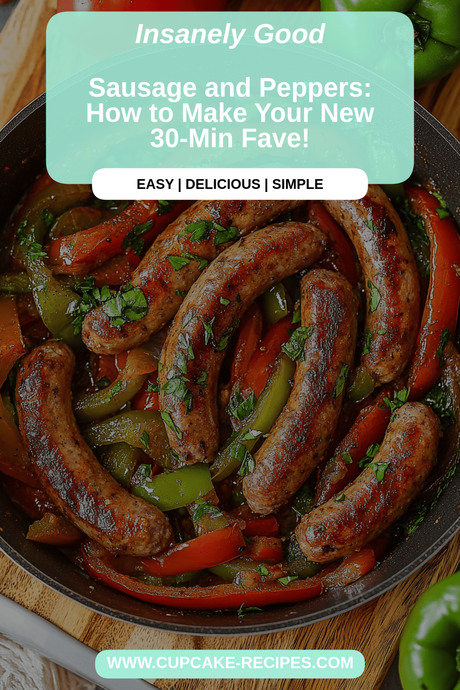Sausage and peppers final dish beautifully presented and ready to serve