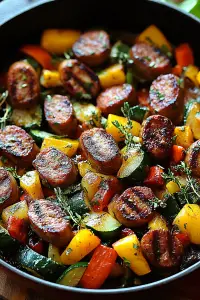 Sausage and veggies
