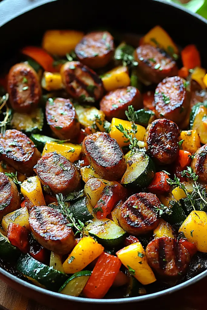 Sausage and veggies