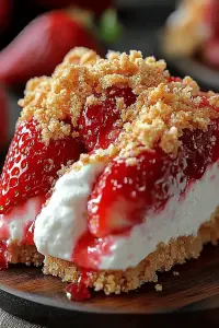 Strawberry crunch cheesecake