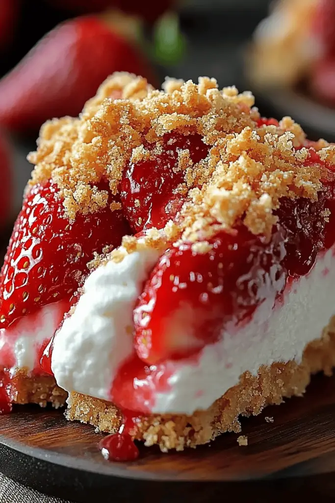 Strawberry crunch cheesecake