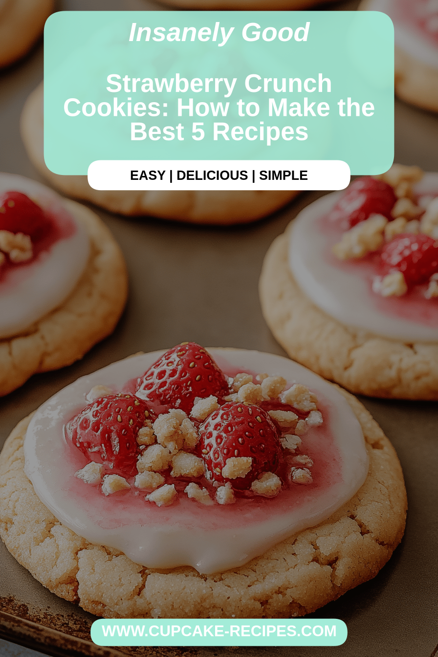Strawberry crunch cookies final dish beautifully presented and ready to serve