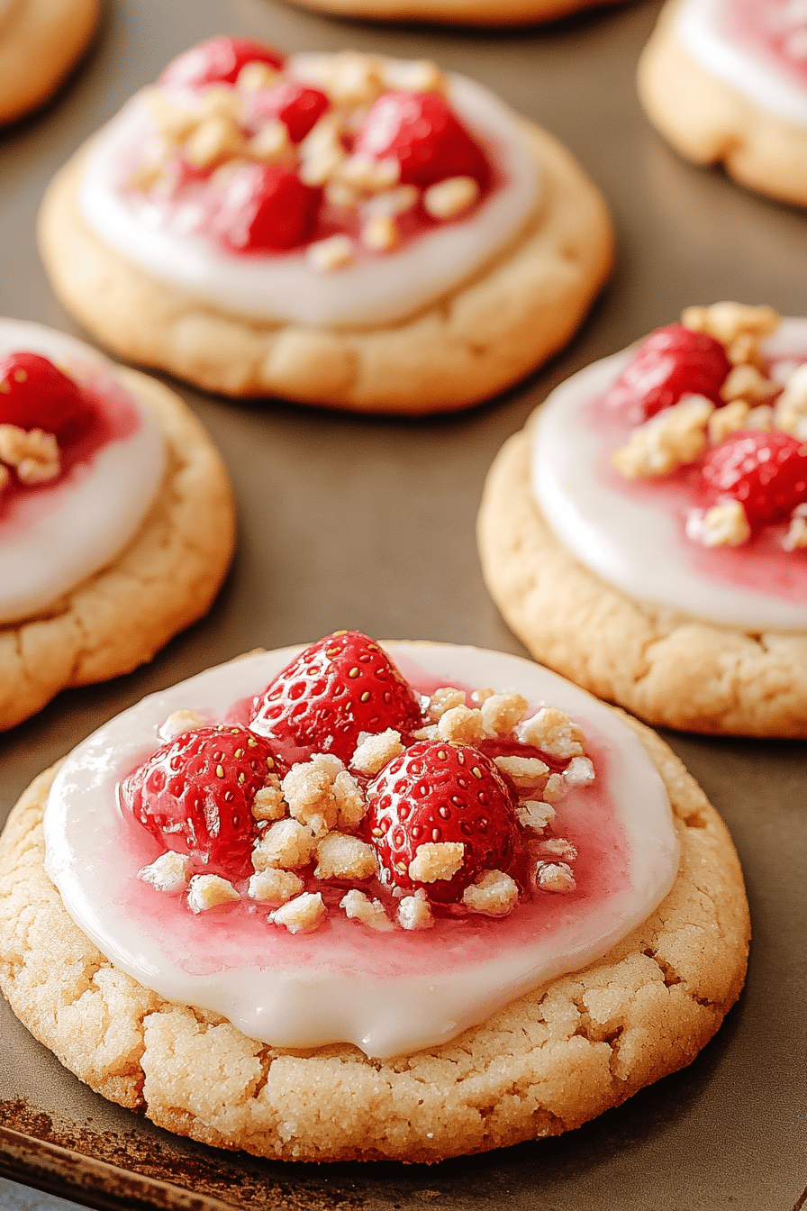 Strawberry crunch cookies ingredients organized and measured on kitchen counter