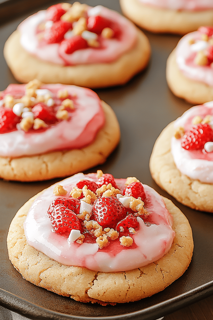 Strawberry crunch cookies