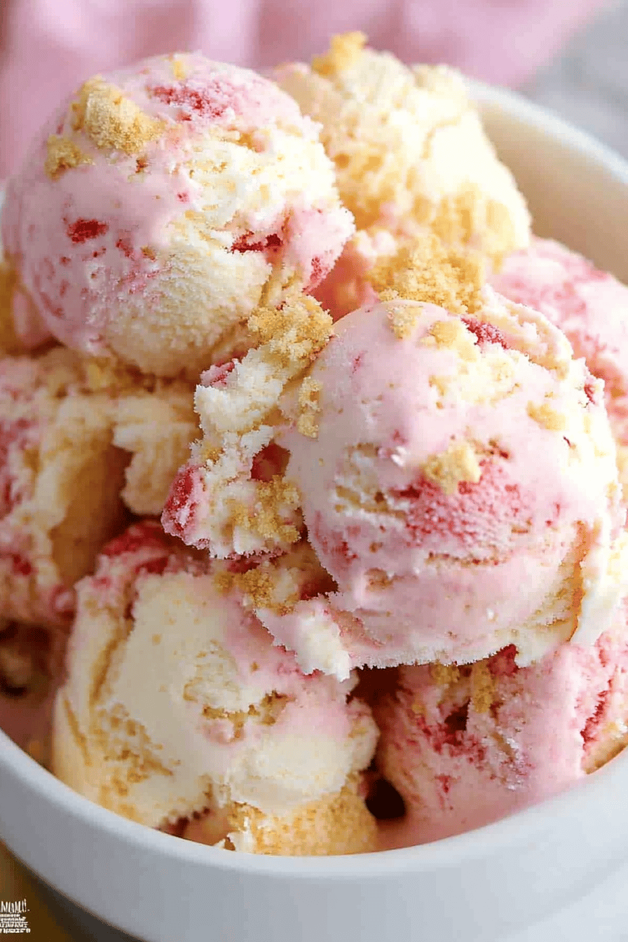 Strawberry shortcake ice cream ingredients organized and measured on kitchen counter