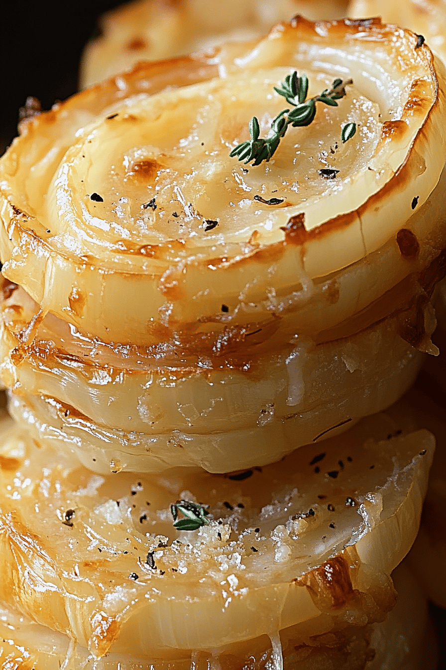 Tennessee onions slice on plate showing perfect texture and swirl pattern