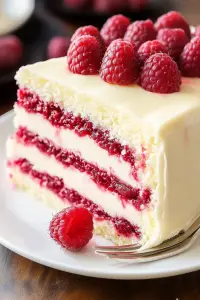 White chocolate raspberry cake