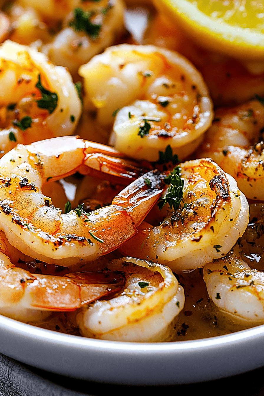 baked shrimp ingredients organized and measured on kitchen counter