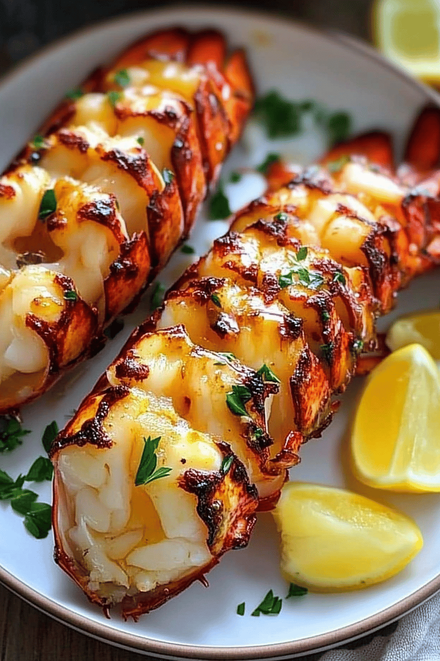  lobster tail recipe slice on plate showing perfect texture and swirl pattern