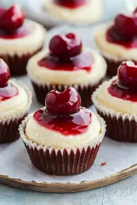 mini cherry cheesecakes