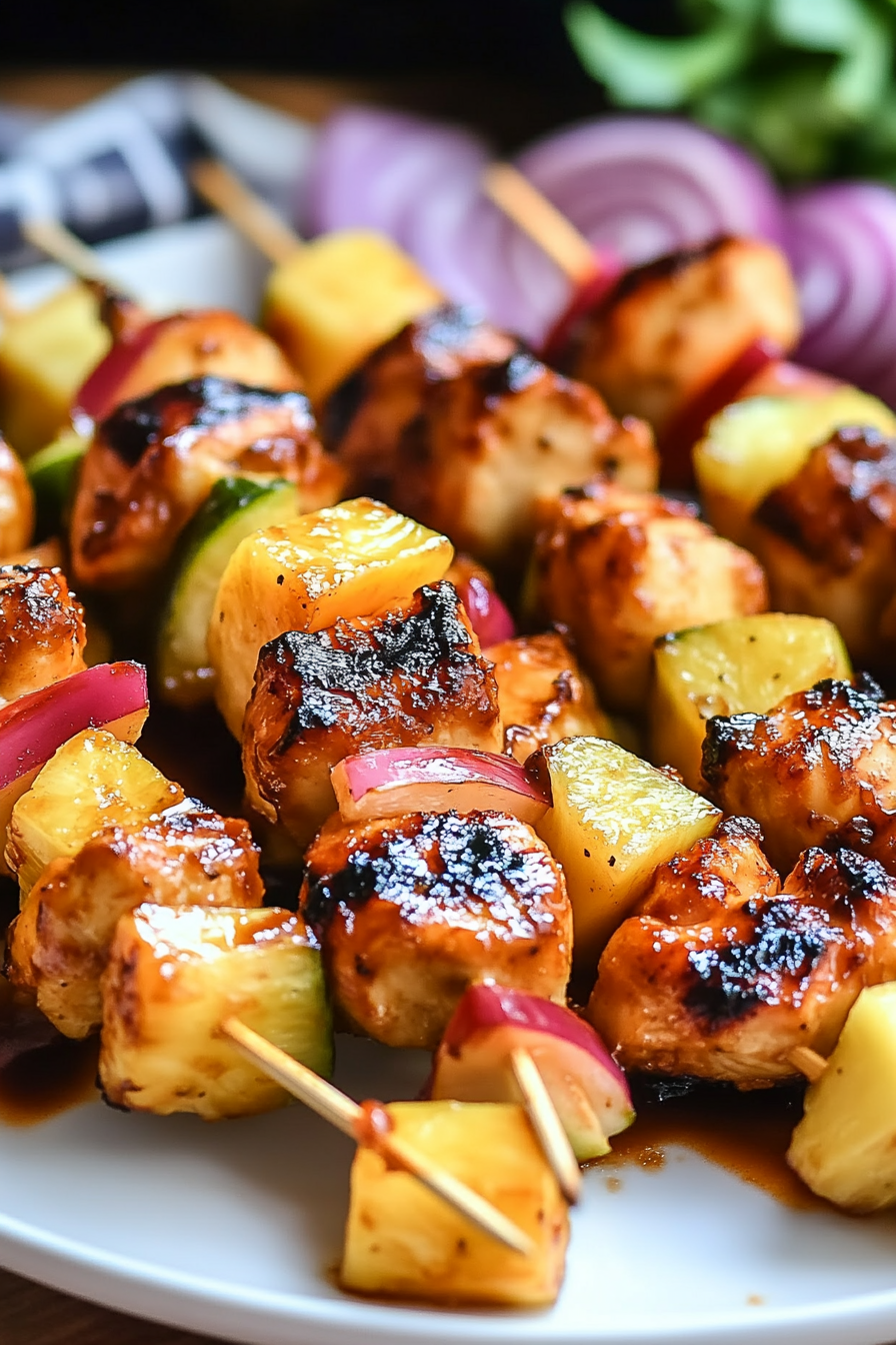 BBQ Pineapple Chicken Kabobs