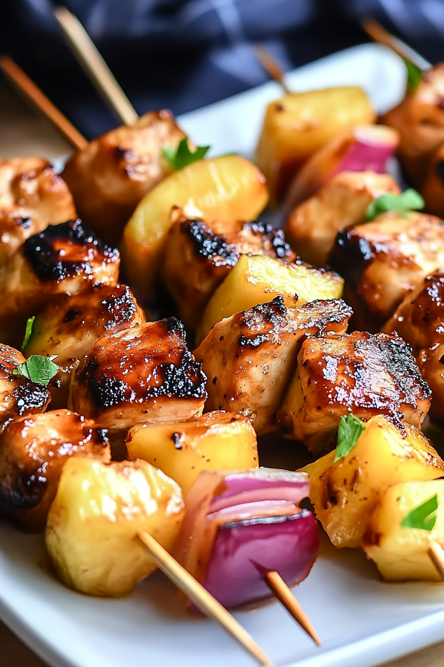 BBQ Pineapple Chicken Kabobs