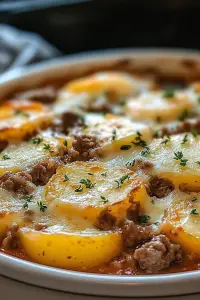 Cheesy Beef Potato Casserole
