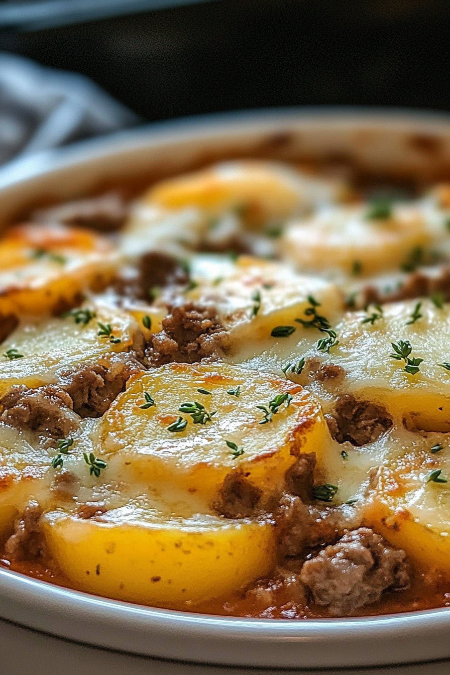 Cheesy Beef Potato Casserole