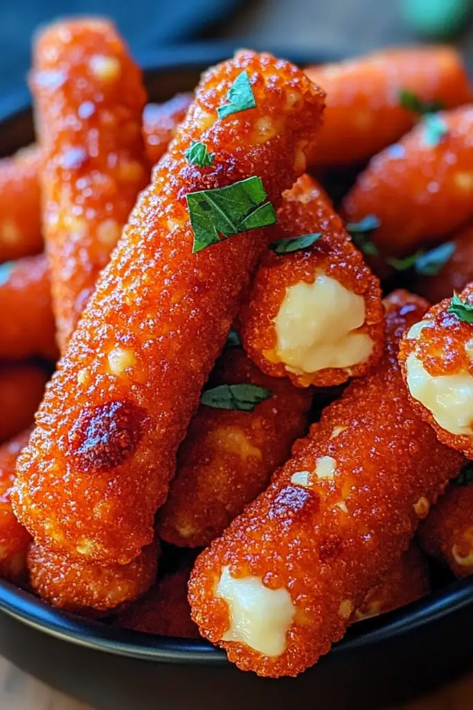 Hot Cheeto Mozzarella Sticks