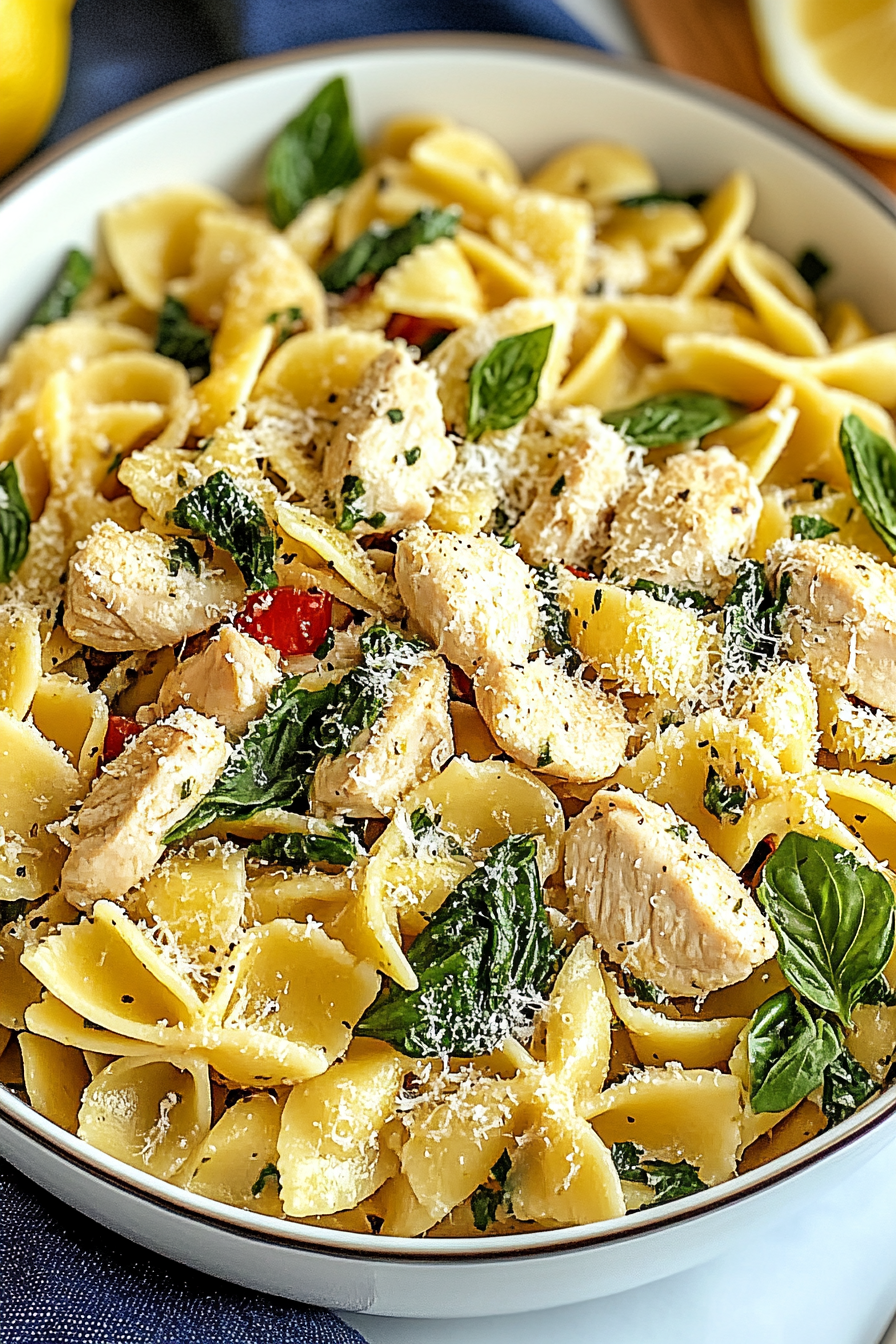 Lemon Basil Chicken Pasta