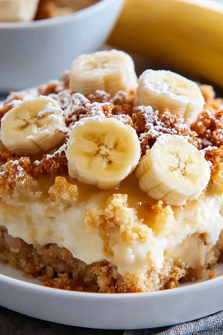 Moist Banana Bread Cobbler