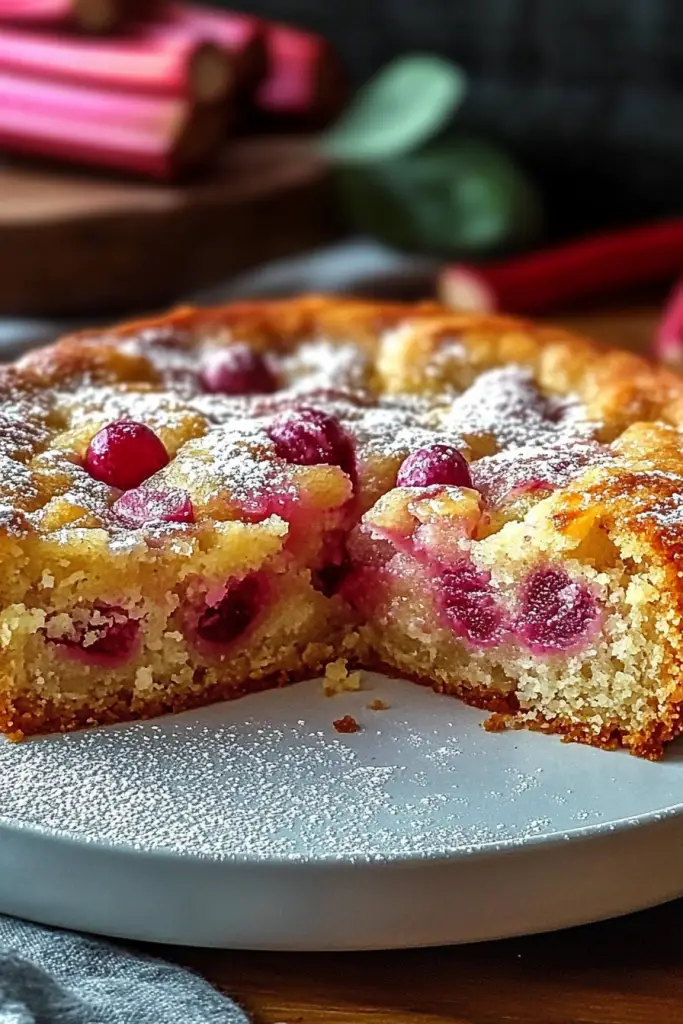 Norwegian rhubarb cake