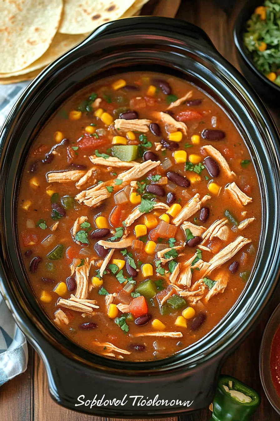 Slow Cooker Chicken Tortilla Soup