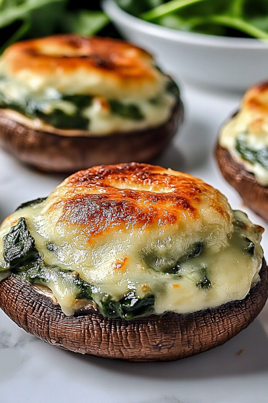 Spinach Cheese Portobellos