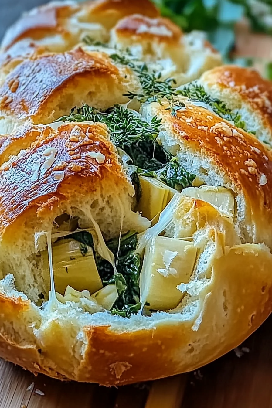 Spinach artichoke bread