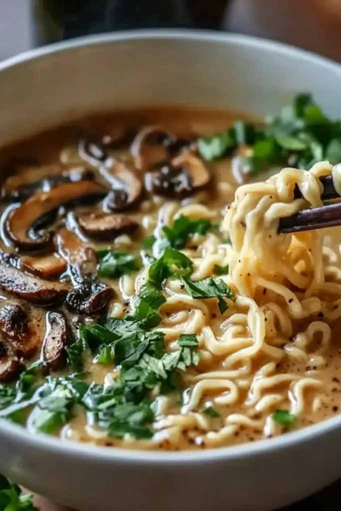 Vegan Creamy Mushroom Ramen