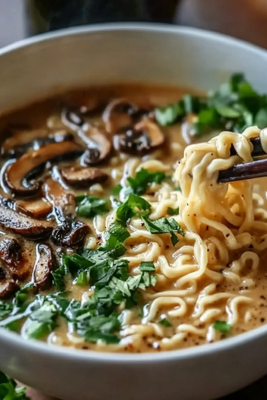 Vegan Creamy Mushroom Ramen