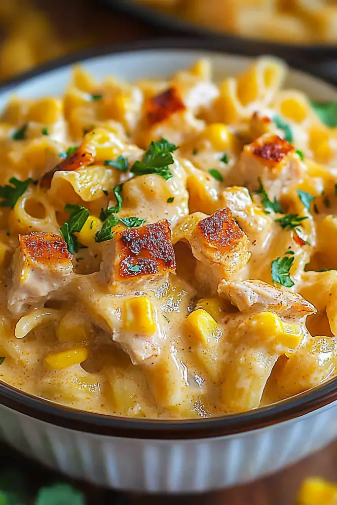 creamy chicken corn pasta