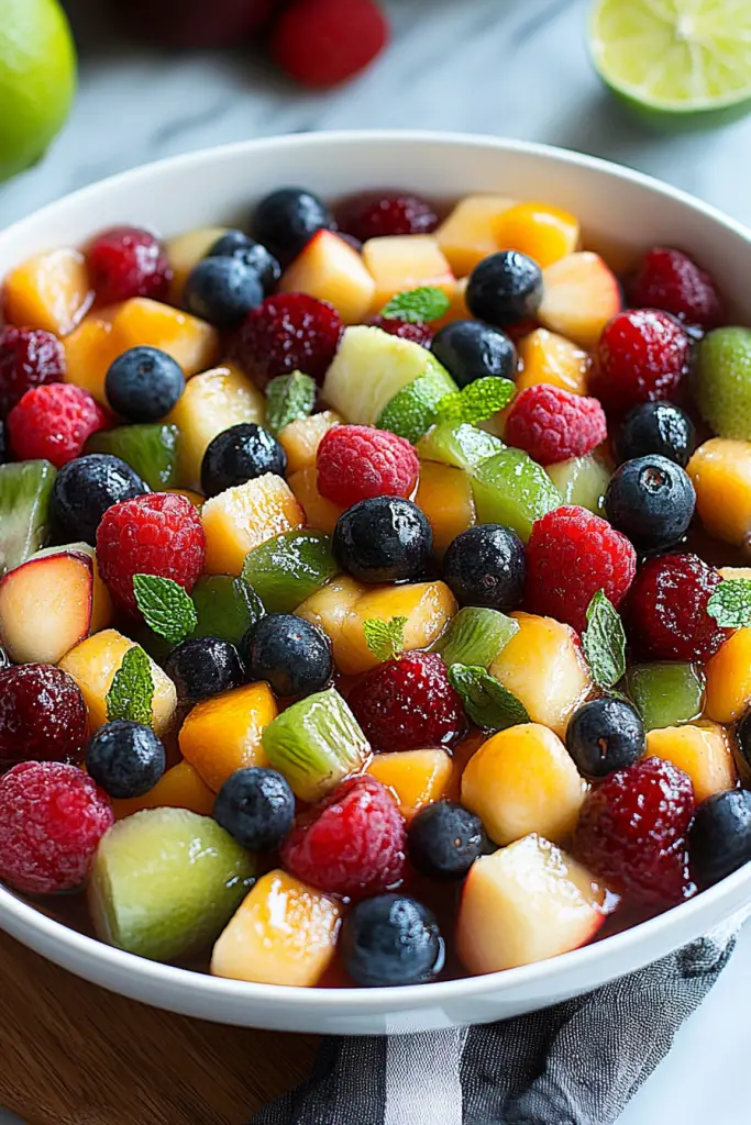 fruit salad honey lime