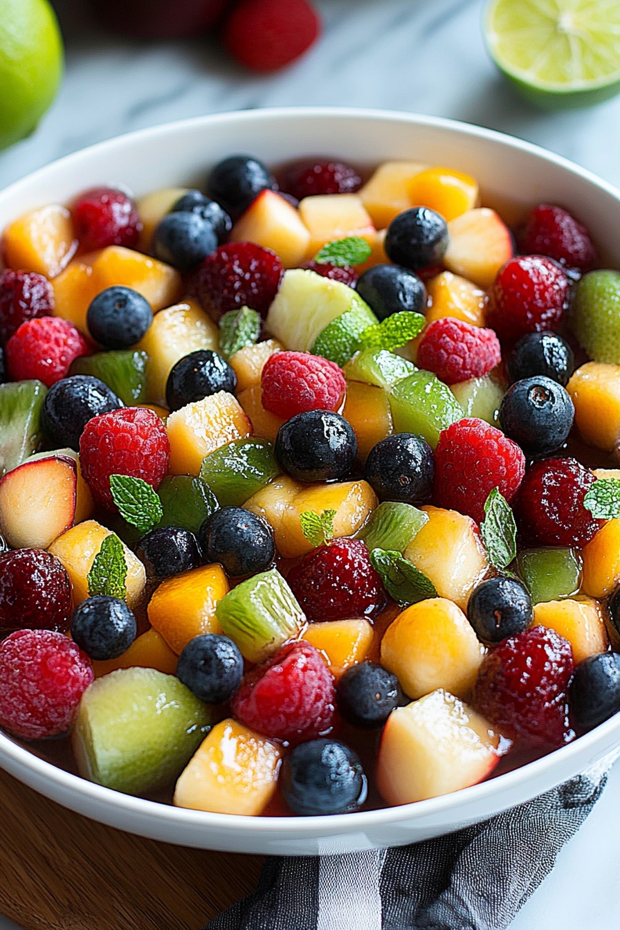 fruit salad honey lime