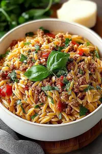 ground turkey orzo