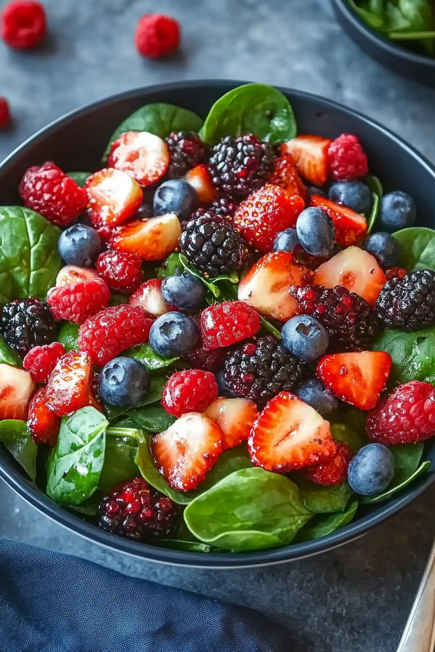 summer berry spinach salad