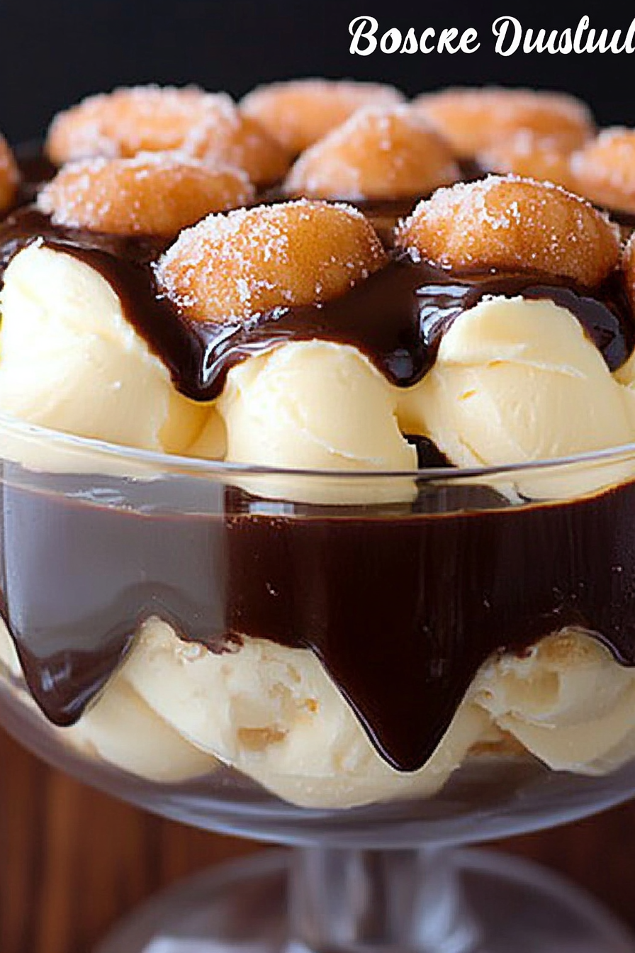 Boston cream doughnut trifle
