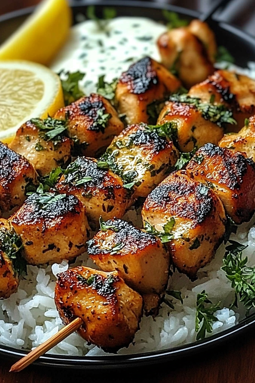 Greek chicken skewers