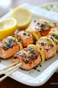 Grilled salmon lemon