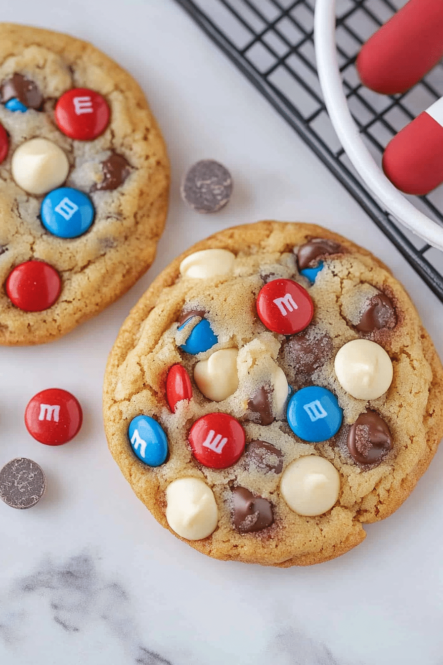 M&M chocolate chip cookies