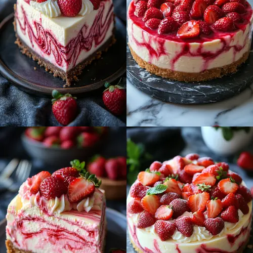 Strawberry Swirl Cheesecake