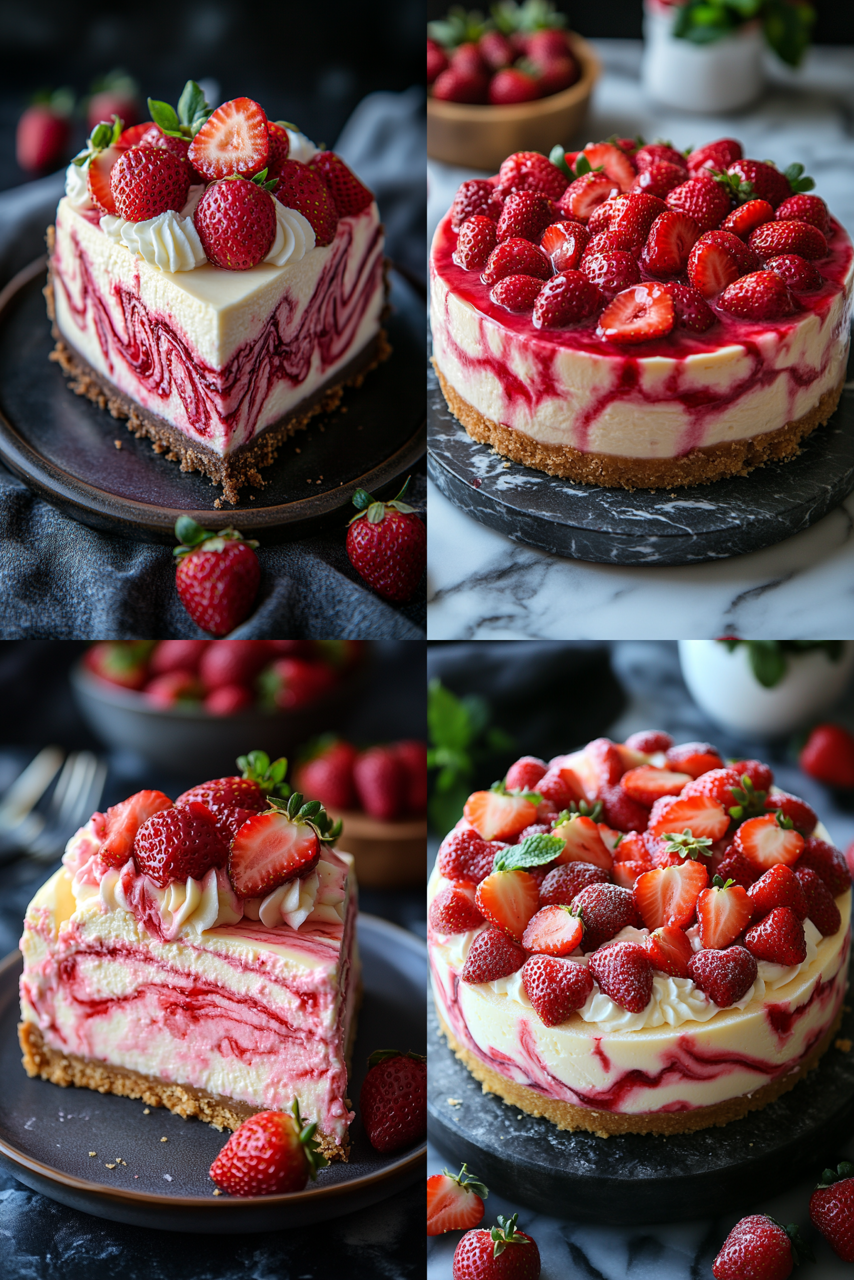 Strawberry Swirl Cheesecake