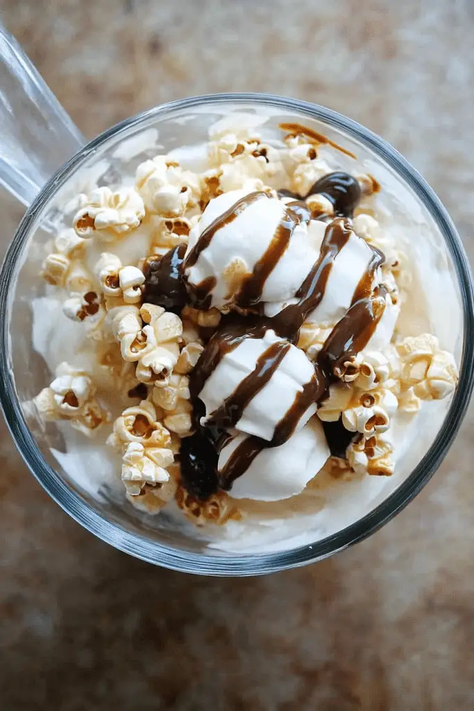 caramel popcorn sundae