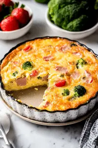 crustless ham cheese quiche